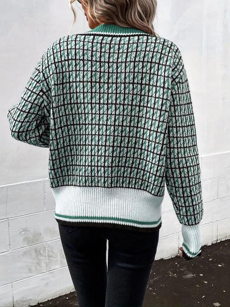 Women'S All over Print Button Front Cardigan, Womenswear Fitted Knitting Tops, Comfort Breathable Casual Drop Shoulder Longsleeves Knitwear for Fall, Cardigan for Women, Preppy 80S Clothes