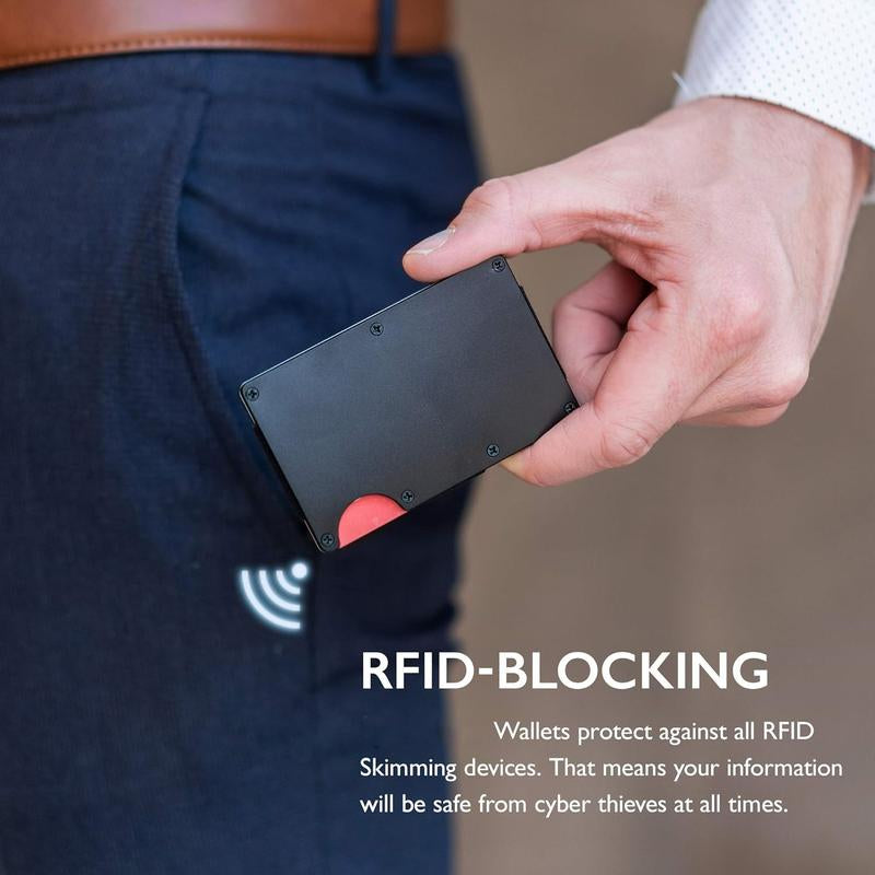 Men'S Wallet - Reinvented Design, Slim, Minimalistic & Seamless Card Case, Blocks RFID Scanners, Holds 12 Cards