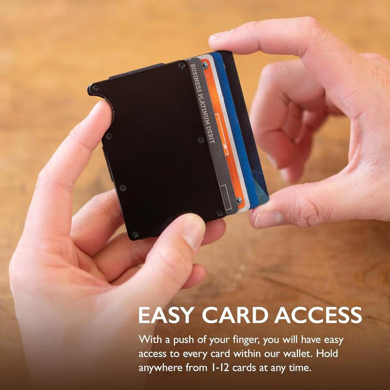 Men'S Wallet - Reinvented Design, Slim, Minimalistic & Seamless Card Case, Blocks RFID Scanners, Holds 12 Cards